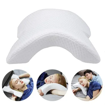 

With Hollow Design Arm Rest Hand Pillow for Couple Side Sleepers Arch U-Shaped Curved Memory Foam Sleeping Neck Cervical Pillow
