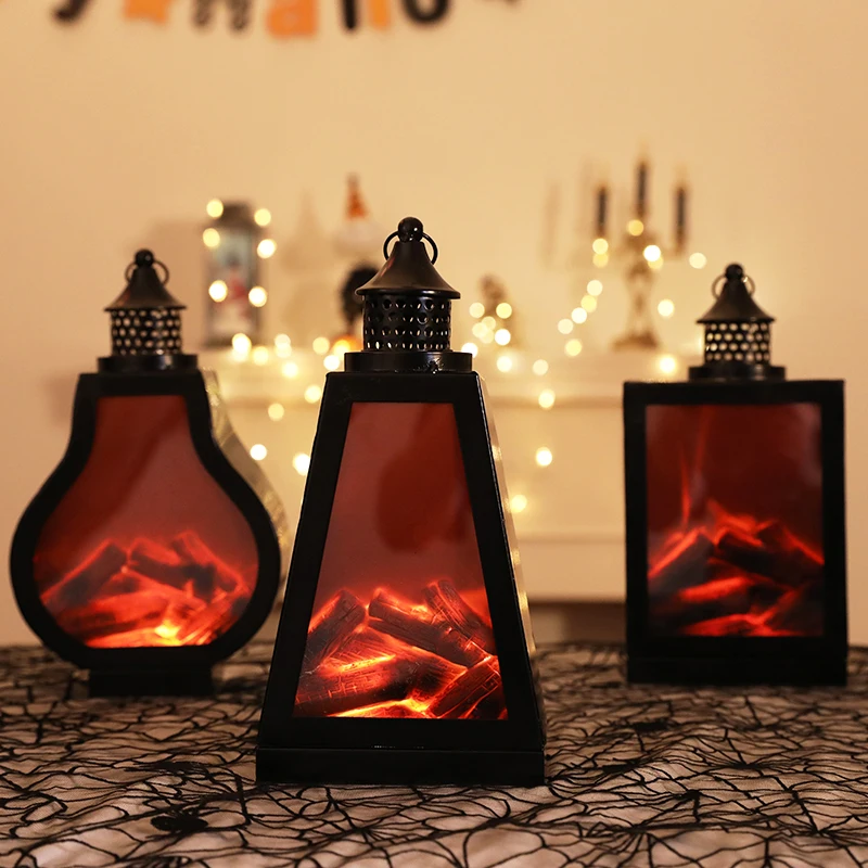

Halloween Decorative Lights Christmas Led Decoration Fireplace Storm Lantern Scene Decorative Ornaments
