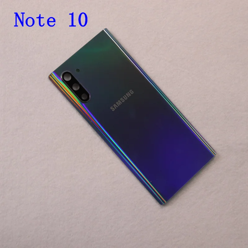 Чехол для задней батареи samsung для samsung Galaxy Note 10 N970 N970F Note 10 plus N975 N975F NOTE10 задний стеклянный чехол - Цвет: Note 10 Silver