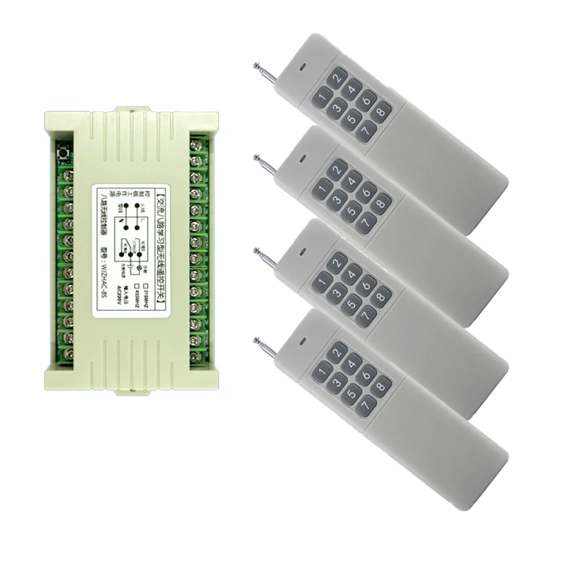 0-3000m AC 220V 8 CH Channel 8CH relay RF Wireless Remote Control Switch &amp System receiver transmitter 315/433 | Обустройство дома