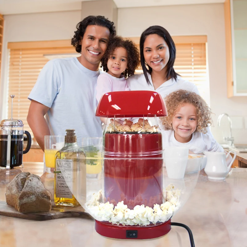 Household Mini Popcorn Maker Machine Non-Stick Electric Automatic Popcorn Cooker Tools Red