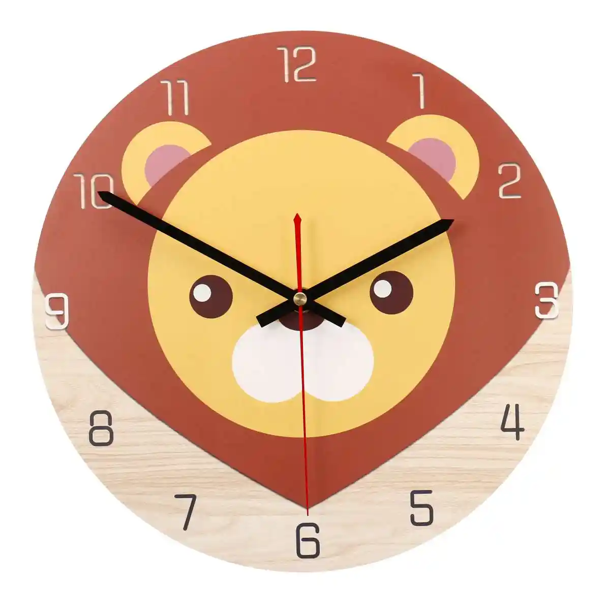28cm cartoon animal wall clock round mute clock childrens room