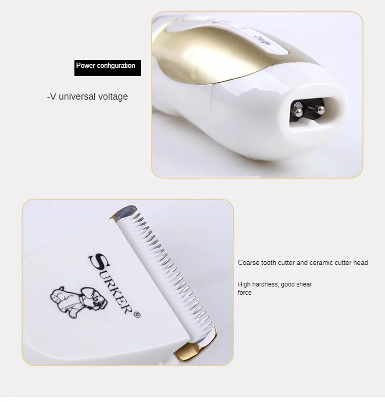 Rechargeable Pet Electric Shaver Ceramic Cutter Head Strong Power Electric Pet Hair Cutter