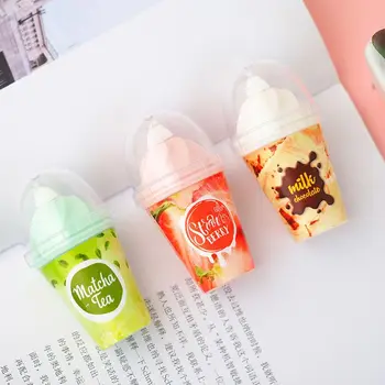

Cute Milk Tea Cup Modeling Correction Tape Stationery Corrector Student Altered Tapes School Office Supplies Random Color