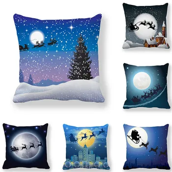 

GZTZMY Natal Happy New Year 2021 Merry Christmas Decorations for Home Santa Claus Decoracion Cushion Cover for Sofa Car Navidad