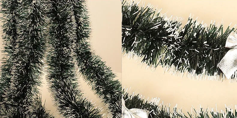 2 м, темно-зеленые топы, Рождественская елка, украшение, цветной бант, лента, гирлянда, рождественские подвесные украшения, новогодние вечерние принадлежности 62773