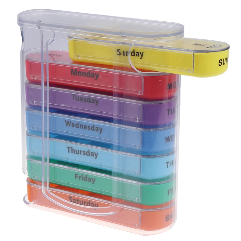 New Home Travel Weekly 7 Days Pill Box 28 Compartments Organizer Plastic Medicine Storage Dispenser Cutter Drug Cases | Красота и