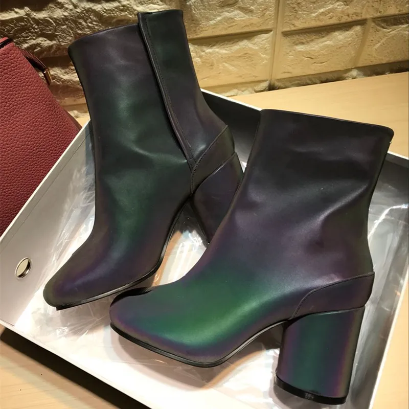 Зимние ботинки «таби»; женская обувь на высоком каблуке; Botas Mujer; кожаные женские ботильоны; удобные блестящие ботинки; Botas Feminina; Роскошная об... Зимние ботинки «таби»; женская обувь на высоком каблуке; Botas Mujer; кожаные женские ботильоны; удобные блестящие ботинки; Botas Feminina; Роскошная об...