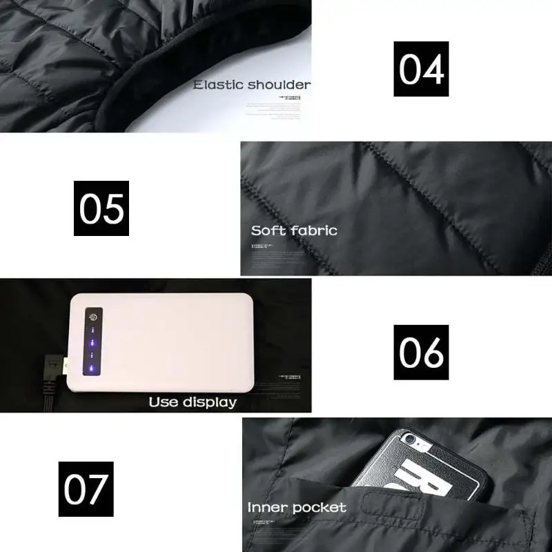 Для мужчин и женщин Открытый USB Инфракрасный нагревательный жилет куртка зимняя гибкая электрическая тепловая одежда жилет Рыбалка Пешие прогулки