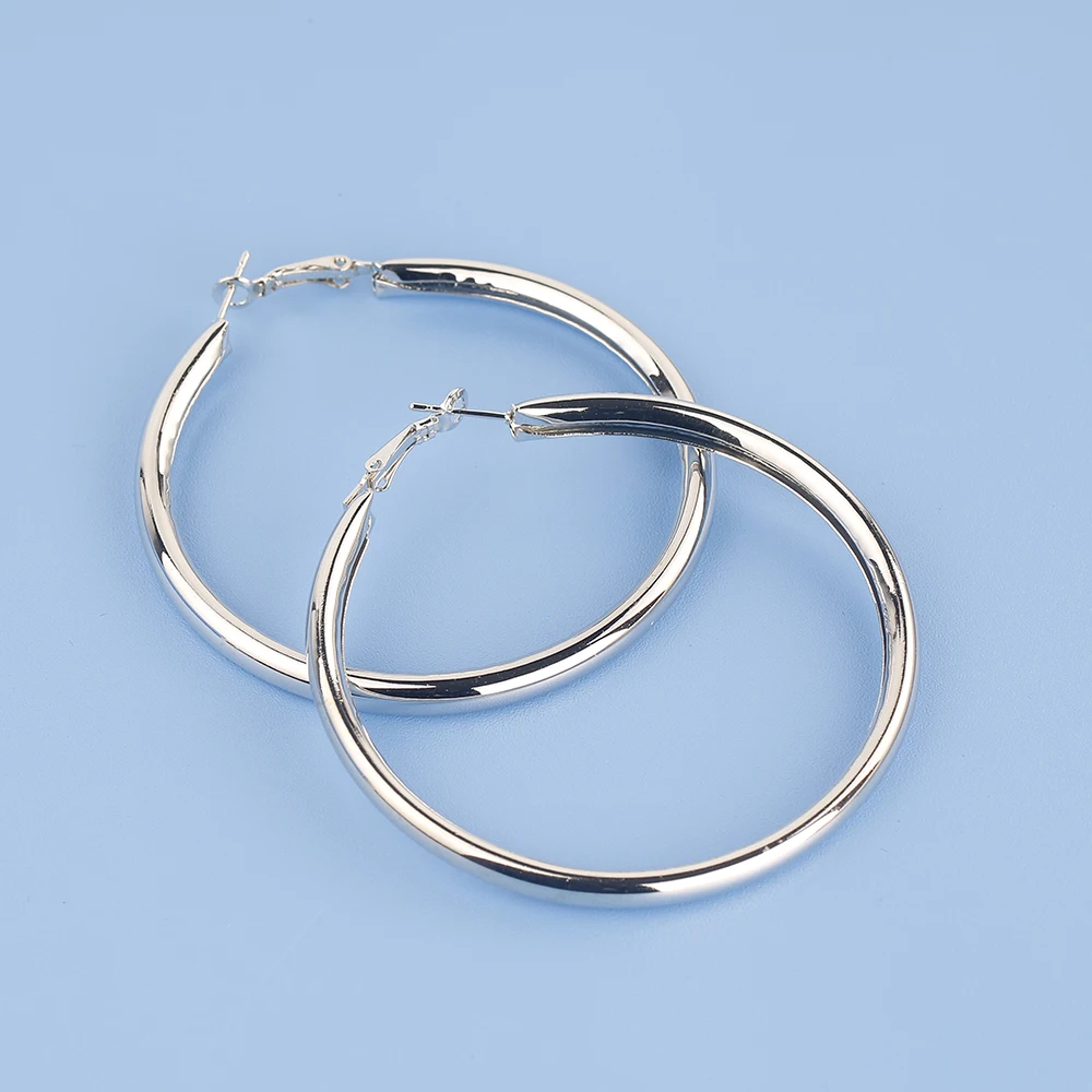 BLIJERY Trendy Exaggerated 5-10cm Thick Hoop Earrings Smooth Big Circle Earrings for Women Punk Jewelry Femme Boucles d’oreilles