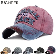 Новая весенняя мужская бейсбольная кепка, регулируемая бейсболка, Ретро стиль, вымытая летняя хип-хоп кепка, уличная Кепка с козырьком и надписью, дышащая Кепка
