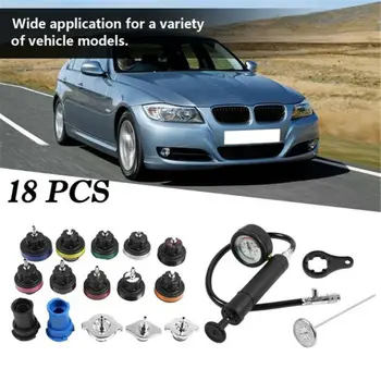 

18Pcs Car Radiator Leak Pressure Tester Engine Water Tank Detector Checker Tool