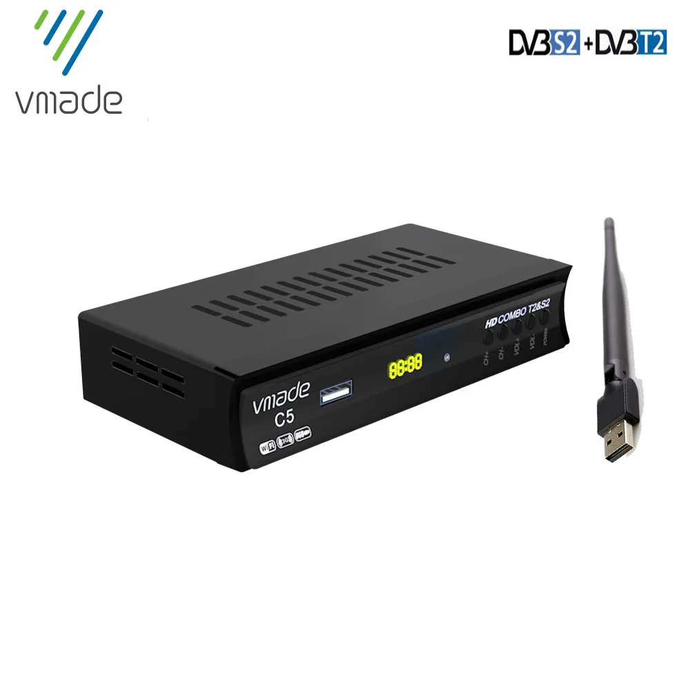 Цифровая ТВ-приставка DVB T2 S2 Combo спутниковый ТВ-ресивер Поддержка h.264 с USB Wi-Fi