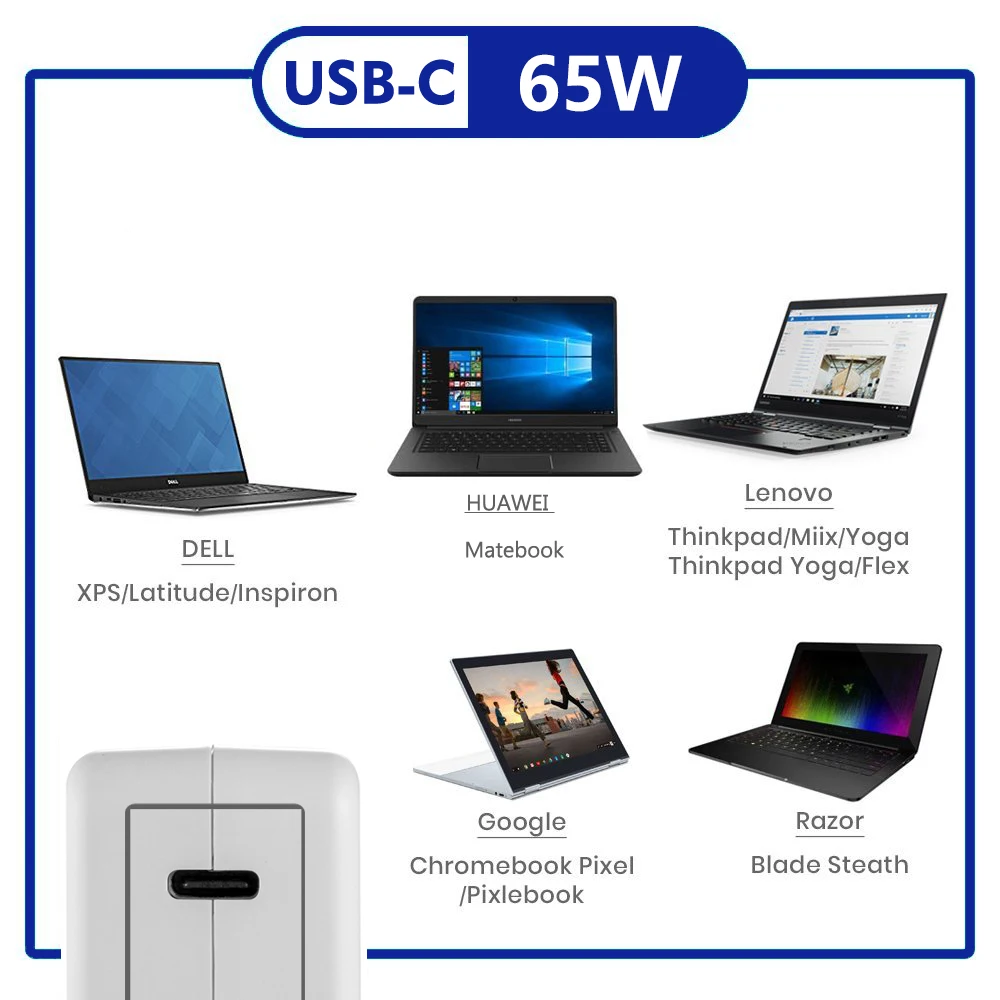 Goedkoop Usb Type C Pd Wall Charger Power Adapter Voor Nieuwe Macbook Pro 13 15 16 Dell Xps Latitude Huawei Matebook xiao Mi Air Pro Etc
