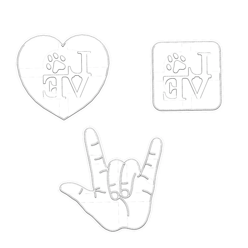 1 3 Pcs Set Cookie Cutters Mold Fondant Pastry Mould Love Valentines Day Gift DIY Plastic Biscuit Stamp Bakeware Baking Tools