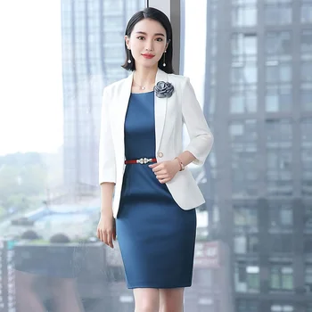 

2018 spring and summer traditional OL classic seven-point sleeve professional female long skirt suit sales formal wear work suit