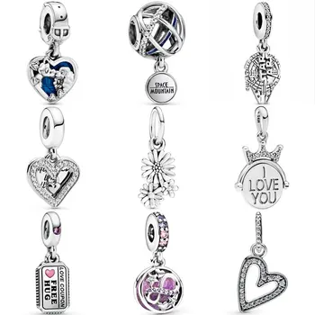 

Free Hug & free kiss Daisy Flower Bouquet Freehand Heart Pendant Bead Fit Pandora Bracelet 925 Sterling Silver Charm Jewelry