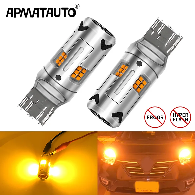 

2pcs T20 WY21W 7440 7440NA LED Canbus Error Free Turn Signal Light Bulb 1156 P21W Bau15s 7507 PY21W LED No Hyper Flash Yellow