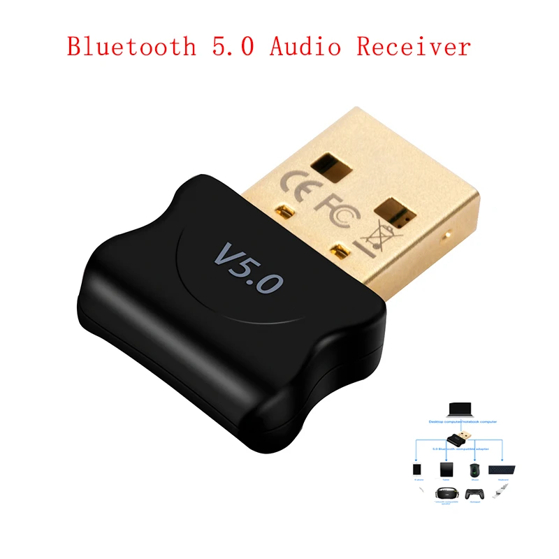 Портативный беспроводной USB 5 0 Bluetooth-адаптер музыкальный аудио-приемник