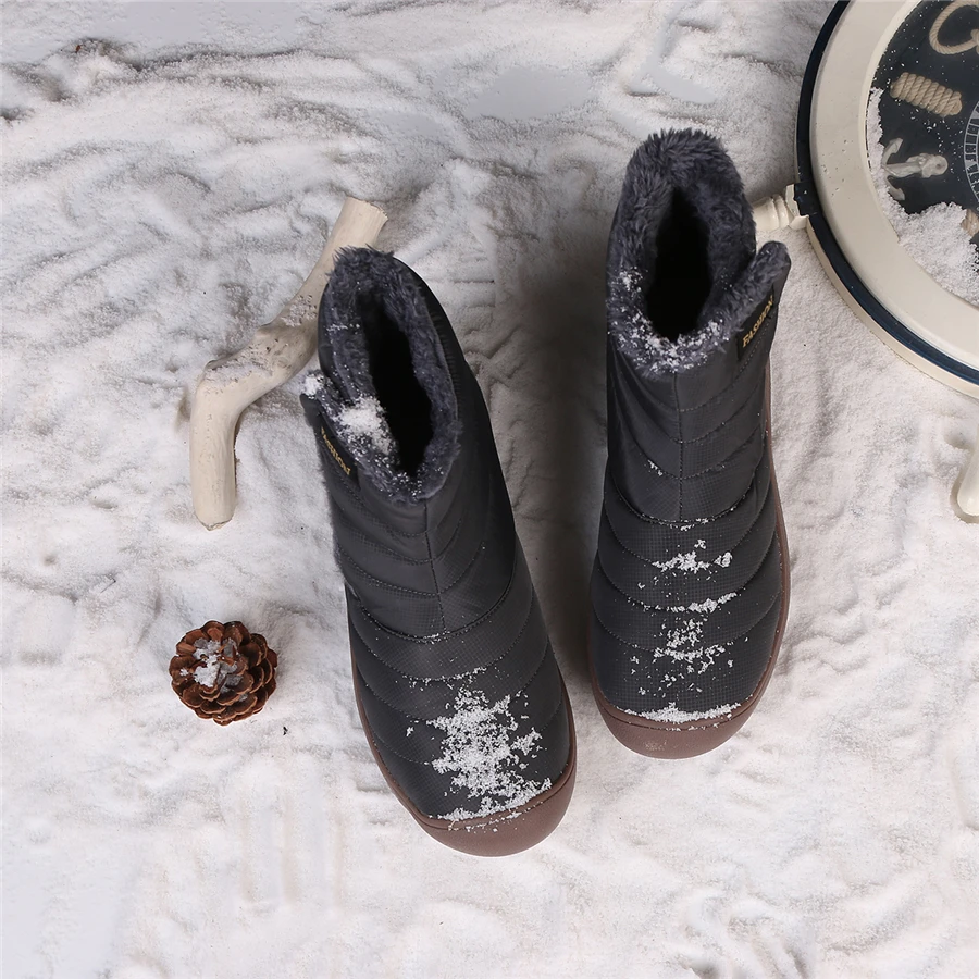 STQ/ г. Зимние женские ботинки ботильоны женские водонепроницаемые резиновые сапоги без шнуровки теплые меховые плюшевые непромокаемые сапоги Зимняя обувь 6811