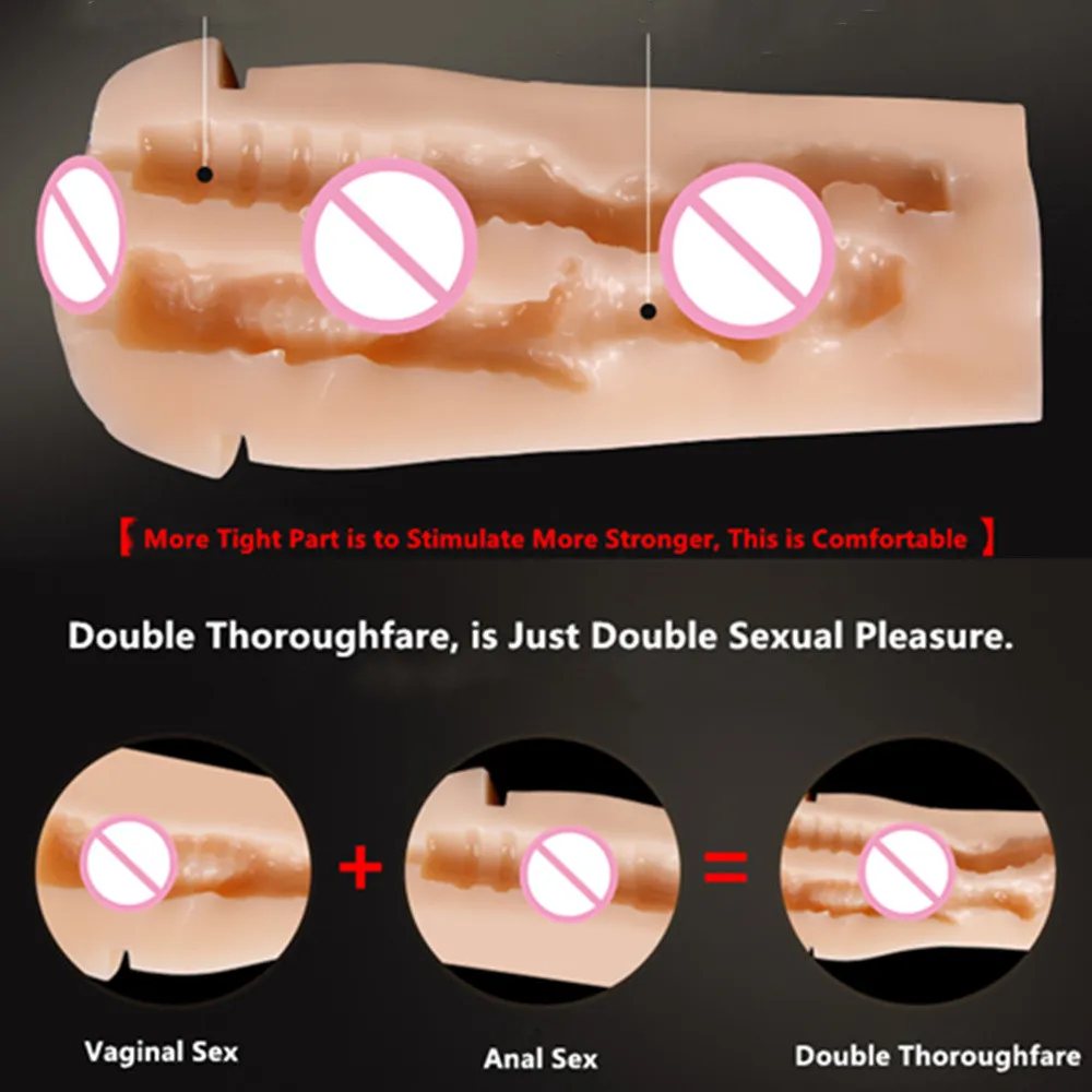 Realistic Vagina Male Masturbator Reusable Silicone Men Sex Toys Masturbator for Man Intimate Sex Products (Lubricant Free Gift)