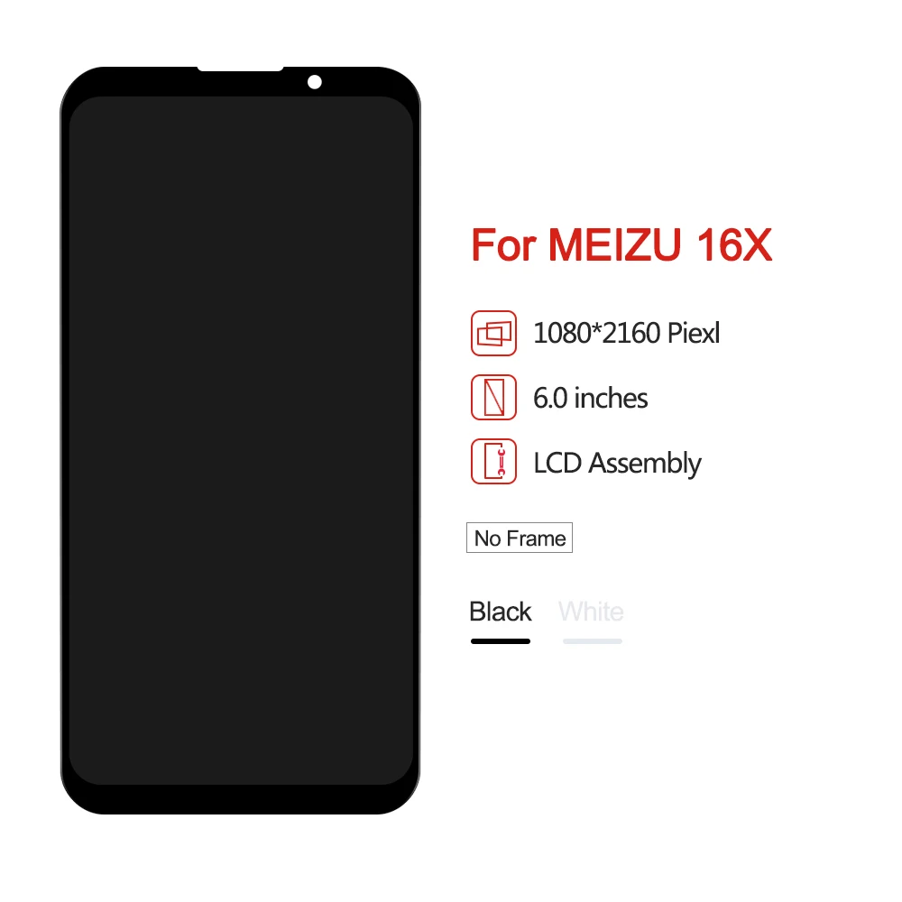 Sinmaytai Super AMOLED для 6," Meizu 16X ЖК-экран с рамкой+ сенсорная панель дигитайзер Замена