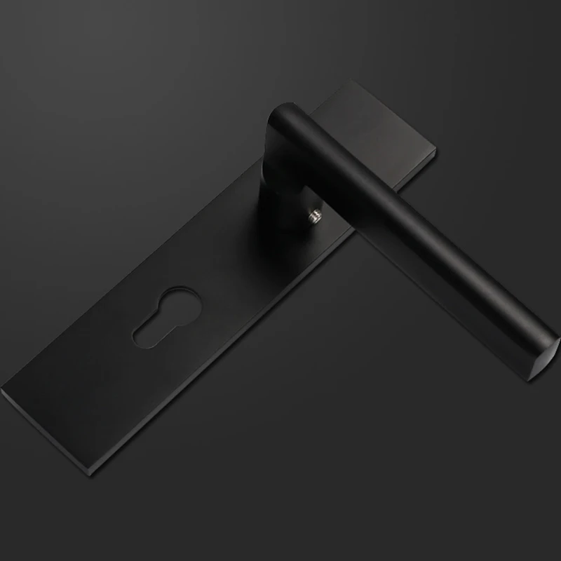 

Hardware Door Knobs Zinc Alloy Black Indoor Handle Anti-theft For Bedroom