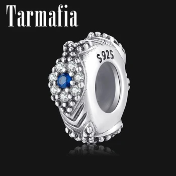 

Authentic 925 Sterling Silver Clear CZ Fish Pattern Spacer Stopper Beads Jewelry Making Fit Original Pandora Charm Bracelet DIY