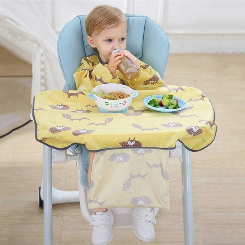 Bavoir à manches longues pour nouveau-né avec couverture de nappe pour  chaise de salle à manger pour bébé Serviette à salive imperméable Tablier  pour le lavage des aliments