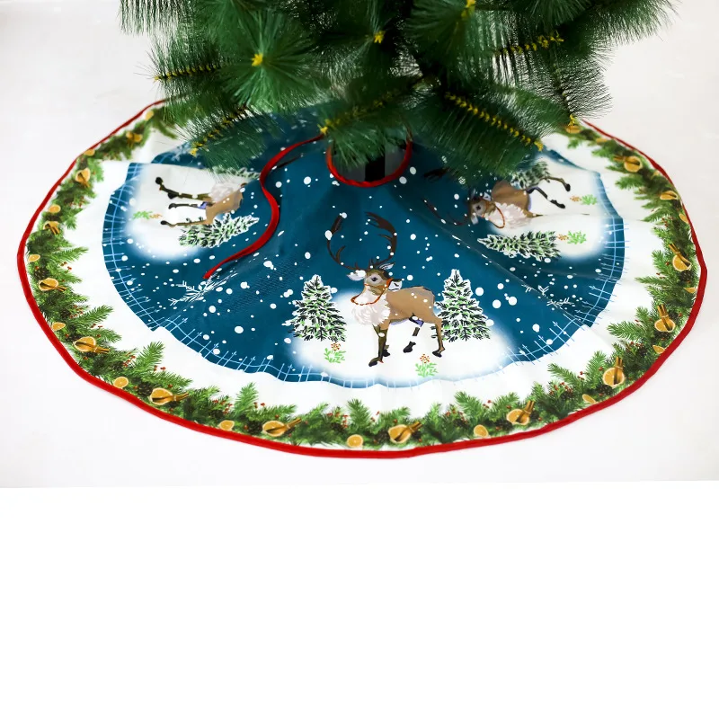 90 см Рождественские юбки с повязкой одеяло Рождественская елка ножной ковер натальный подарок на год Рождественские украшения для дома