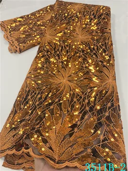 

NIAI Nigerian Net Mesh Tulle Lace Top Selling SequinsAfrican Fabric Lace for Women Wedding Party Dress XY3511B-2