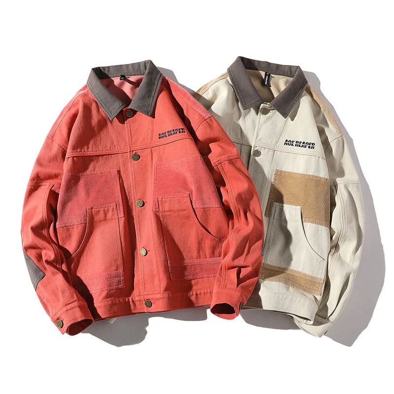 

Tang Mu Cool Autumn Clothing New Style Cool Patch Fold-down Collar Jacket Men's Origional Japanese-style Popular Brand Casual Lo