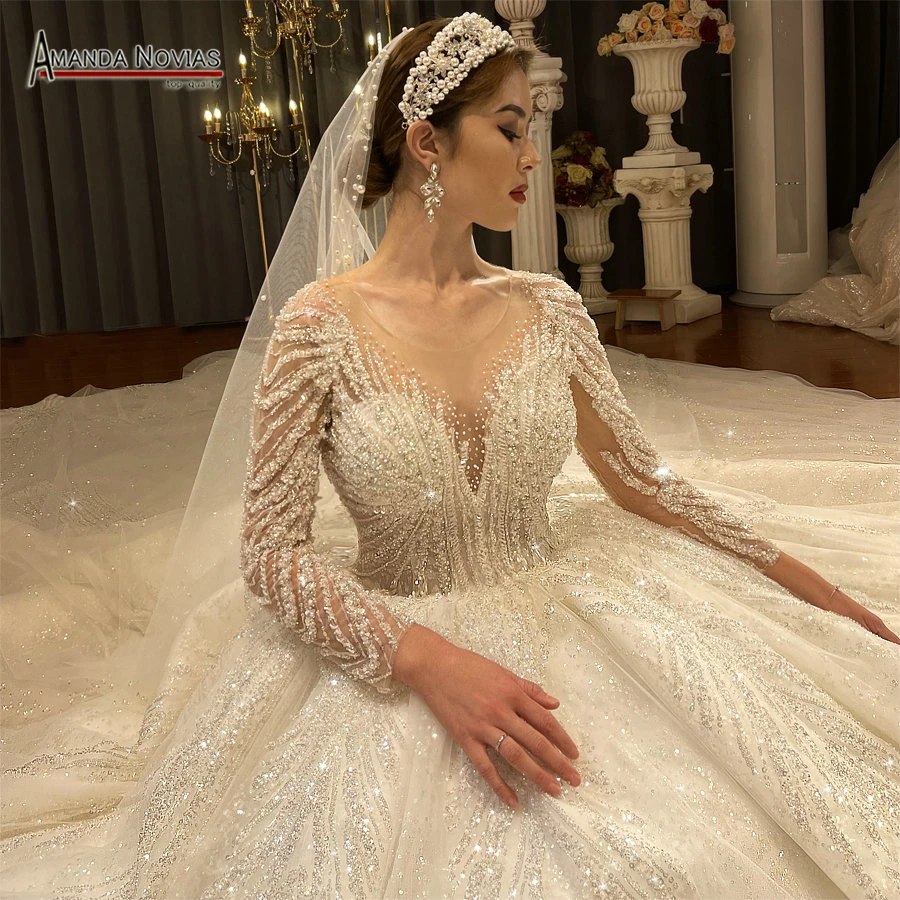 Dubai Style Wedding Dress Royal Train 2022 Designer Dress Wedding