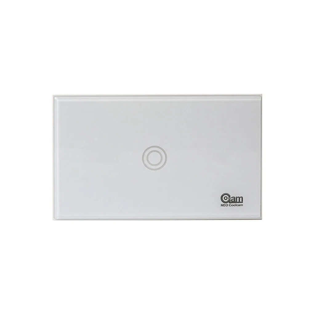white НЕО COOLCAM Z-Wave настенный выключатель света 1 банда закаленное стекло беспроводной умный пульт дистанционного управления стандарт США - Цвет: white
