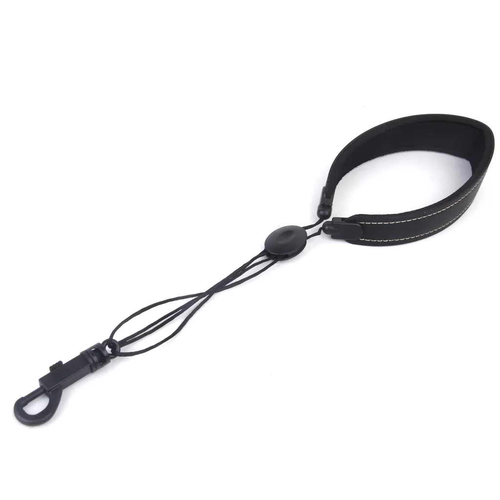Black Artificial Leather Adjustable Neck Strap with Snap Hook for Saxophone Musical Instrument Accessories