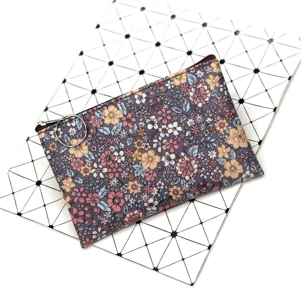 Classic Print Creative Coin Purse Flower Pattern Change Purse Lady Card Holding Small Square Wallet Vintage Student Mini Wallet