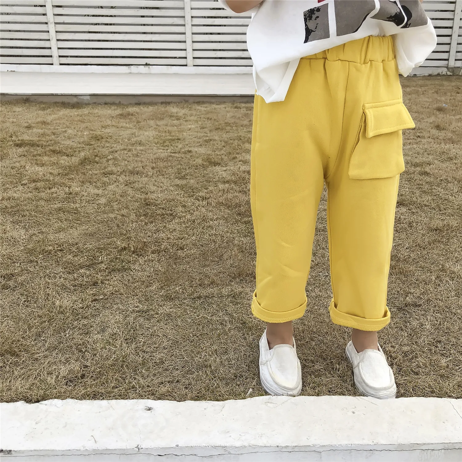 Summer New Style Childrenswear Girls Solid Color Casual Pants Baby 3-7-Year-Old Kindergarten Pants