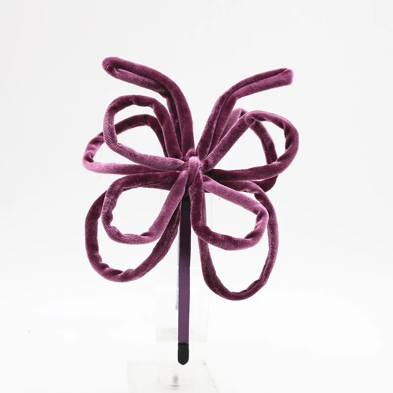WINTER NEW VELVET WIRE BUTTERFLY HEADBANDS FASHION GIRLS HAIRBAND