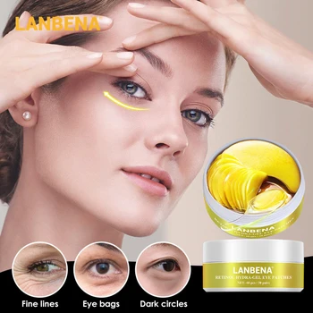 

LANBENA Retinol Collagen Gold Eye Mask Anti-Aging Dark Circles Acne Beauty Patches For Eye Skin Care Korean Cosmetics TSLM2