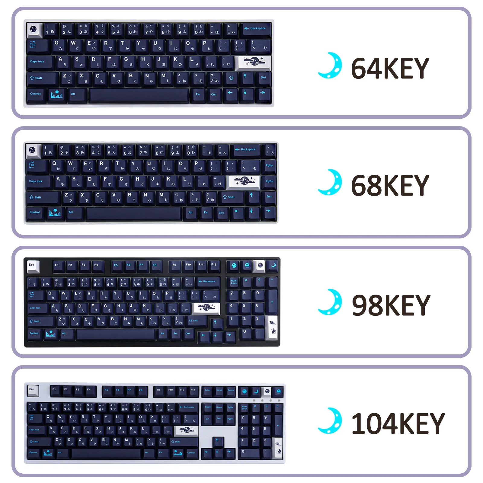 cherry profile dye-sub personalizado gmk azul inferno keycaps para teclado mecânico