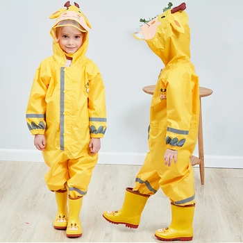 

Kids Raincoat Breathable Rainwear Waterproof Raincoat For Students Rainsuit Hooded High Visibility Reflective Raincoat