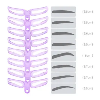 

8PCS Eyebrow Shaper Makeup Template Eyebrow Grooming Shaping Stencil Kit DIY Eyebrow Template Reusable 8 in1 Eyebrow Shaping NEW