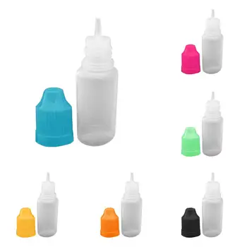

New 15/50Pcs 10ml Empty Squeezable Dropper Bottles Essential Oil Cream Containers Refillable Bottle