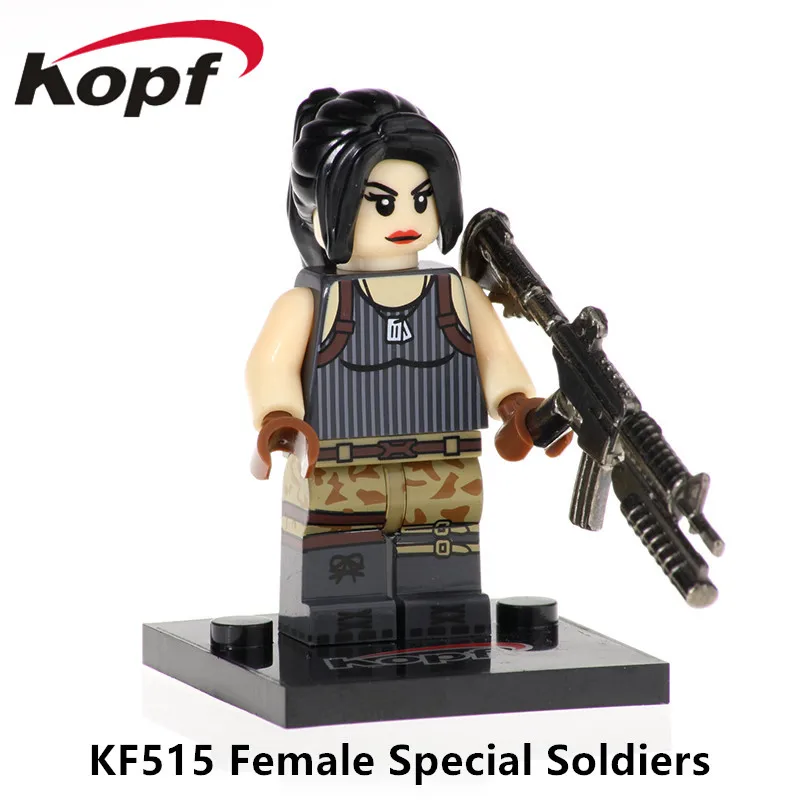 KF6058 Одиночная строительные блоки кирпичи Дрифт Глория белый костюм выгорание Авангард джунгли военные фигурки для детей подарочная игрушка - Цвет: KF515 Without Box