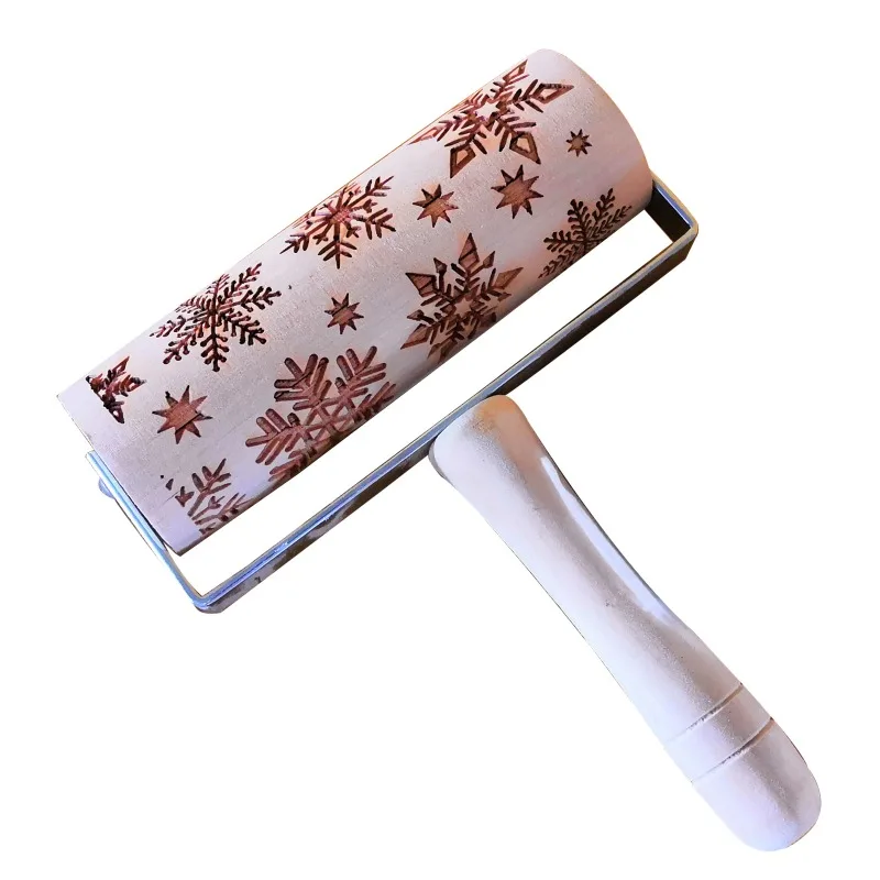 00A3 Christmas Embossing Rolling Pin Baking Cookies Noodle Biscuit Fondant Cake Dough Engraved Roller More styles for you to choose - Цвет: 00A3