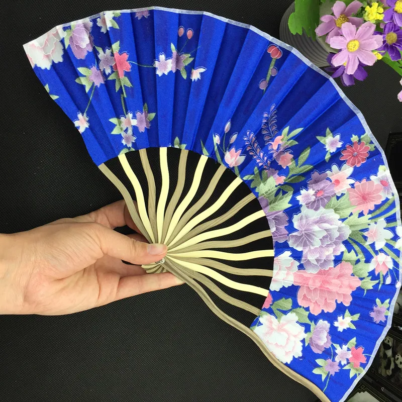 10pcs Ladies Floral Folding Chinese Silk Hand Fans Dance Show Props Wedding Party Favors