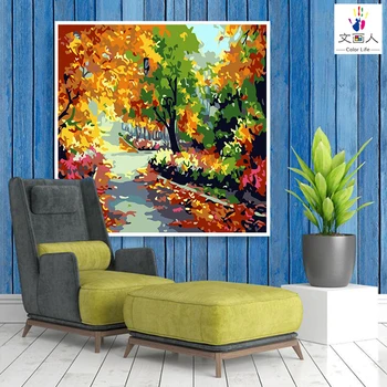 

paint by number art painting Liriodendron tulipifera hand-painted color oil painting Living room bedroom Decorative paintings