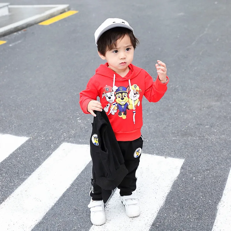 Skup Paw Patrol dwuczęściowy dziecięcy sweter bawełniany dziecięcy sweter chłopięcy śliczne długie rękawy i spodnie