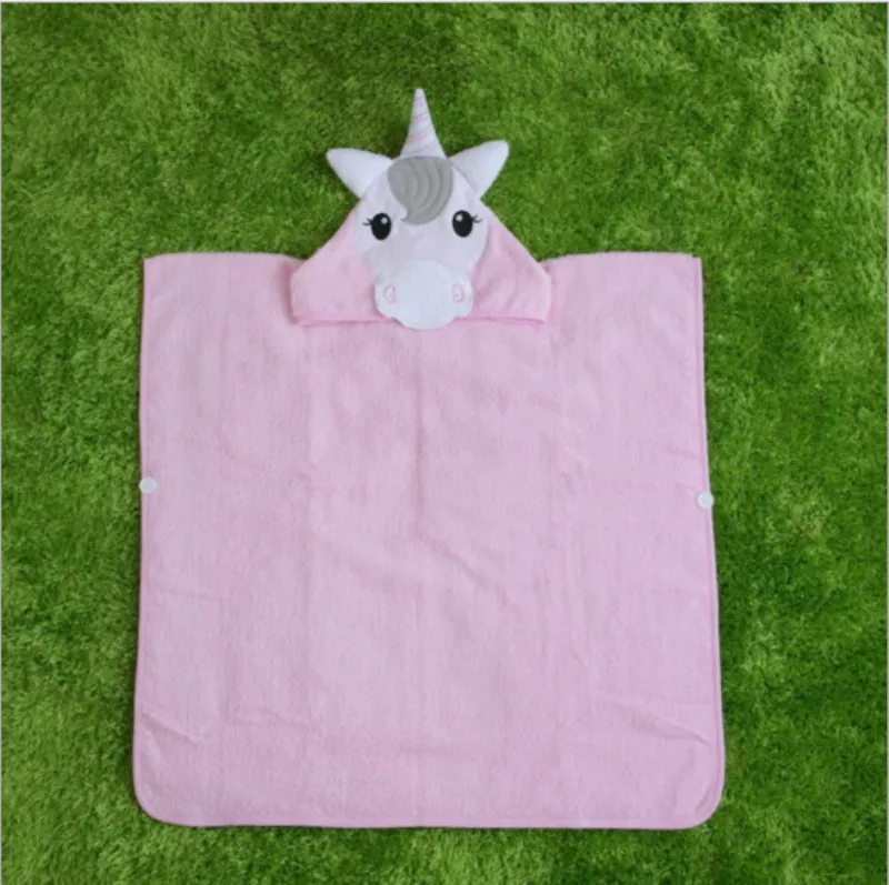 70x140 см дизайн детский плащ для мальчиков и девочек хлопок впитывающий халат с крышкой полотенца T796 - Цвет: pink