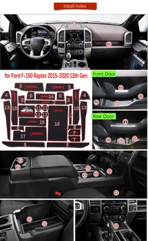 

* Door Groove Mat For Ford F150 F-150 Raptor F Series 2015 2016 2017 2018 2019 Accessories Anti-Slip Mat Gate Slot Coaster Car